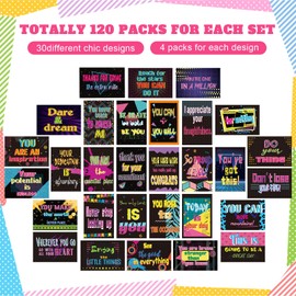 Pajean 120 Pcs Inspirational Encouragement Quote Cards Motivational Kindness Appreciation Gratitude Business Cards Note Cards Mini for Employee, Students, Teachers, Kids, Family, 30 Styles