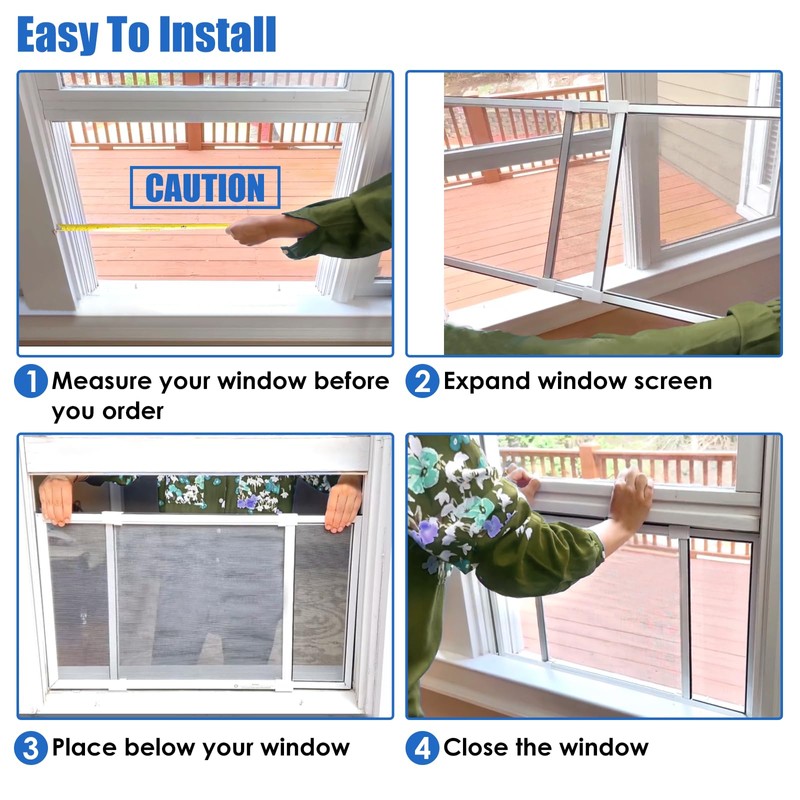 6 Pack Expandable Window Screen, 2 Way Sliding Adjustable Window