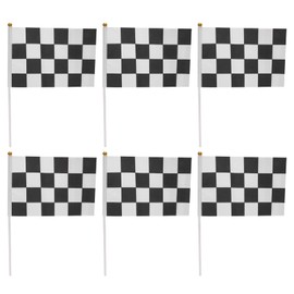 10 Banderas a Cuadros, 8 X 5,5 Pulgadas, Bandera Decorativa en Blanco Y Negro, Banderas de Carreras que Agitan la Mano, Bricolaje para Carreras de Coches de Control Remoto, Deportes, Fiestas en Casa,