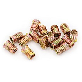 LBY 50pcs 5/16×20mm Threaded Inserts Nuts, Hex Socket Drive Furniture Flanged Screw-in Nut, Carbon Steel (Zinc Plated), Yellow