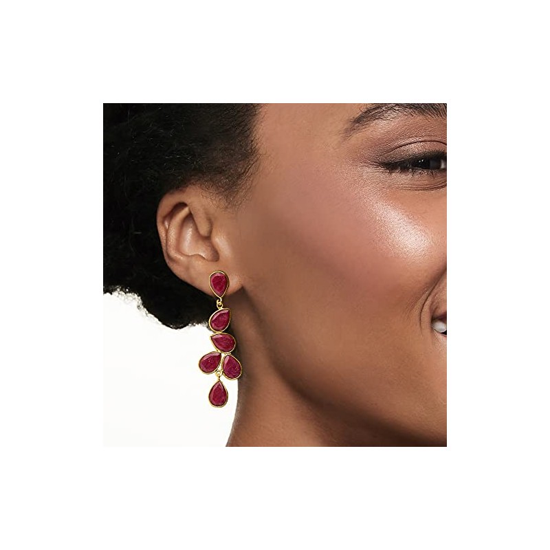 Ross-Simons 30.00 ct. t.w. Ruby Drop Earrings in 18kt Gold