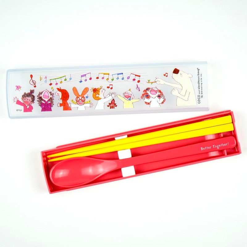 Coco-chan RYL-10776 Greeting Life Lunch Box Chopstick & Spoon Music