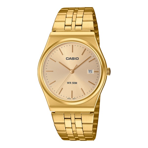 Casio MTP-B145G-9A Gold Tone Minimalist Design Retro Look Analog Men's