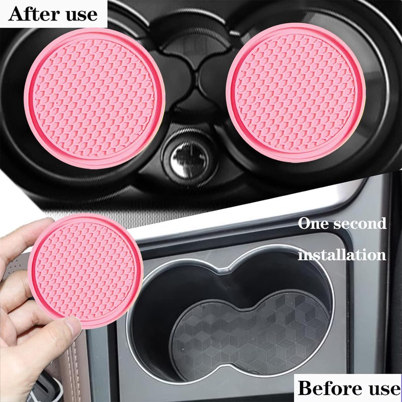 Sodcay 4 PCS Car Cup Holder Inserts, Anti Slip PVC