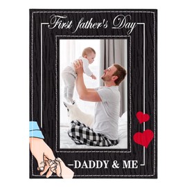 FaCraft First Fathers Day Picture Frames 4x6 First Father Day Photo Frames from Daughter Son Wife 1st Fathers Day Frame Gifts for New Dad,New Father,Boy Girl Baby,First Time Dad Gifts