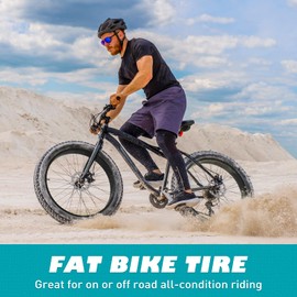 BALINGE E Bike Fat tire 26 x 3 Fat tire Heavy Duty High-Performance Wear-Resistant E-Bike Mountain Snow Bike Tire with Tubes，1 Tire 1 Tube 2 Levers，Black