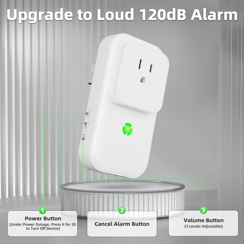 Power Failure Alarm 2 Pack, 120dB Power Outage Alarm for