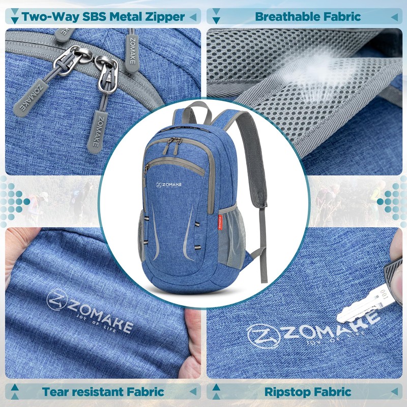 ZOMAKE Bag Foldable Rucksack Small - Day Backpack for Women