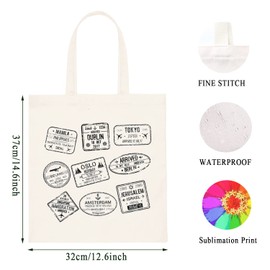 WCGXKO Travel Stamps Gift Travel Gift Traveller Gift Passport Canvas Shopping Bag Tote Bag (OSLO CA)