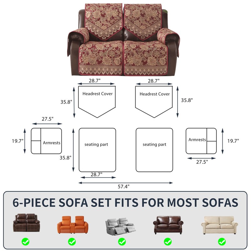 LUFEIJIASHI Waterproof Recliner Sofa Covers Non-Slip Recliner Couch Covers for