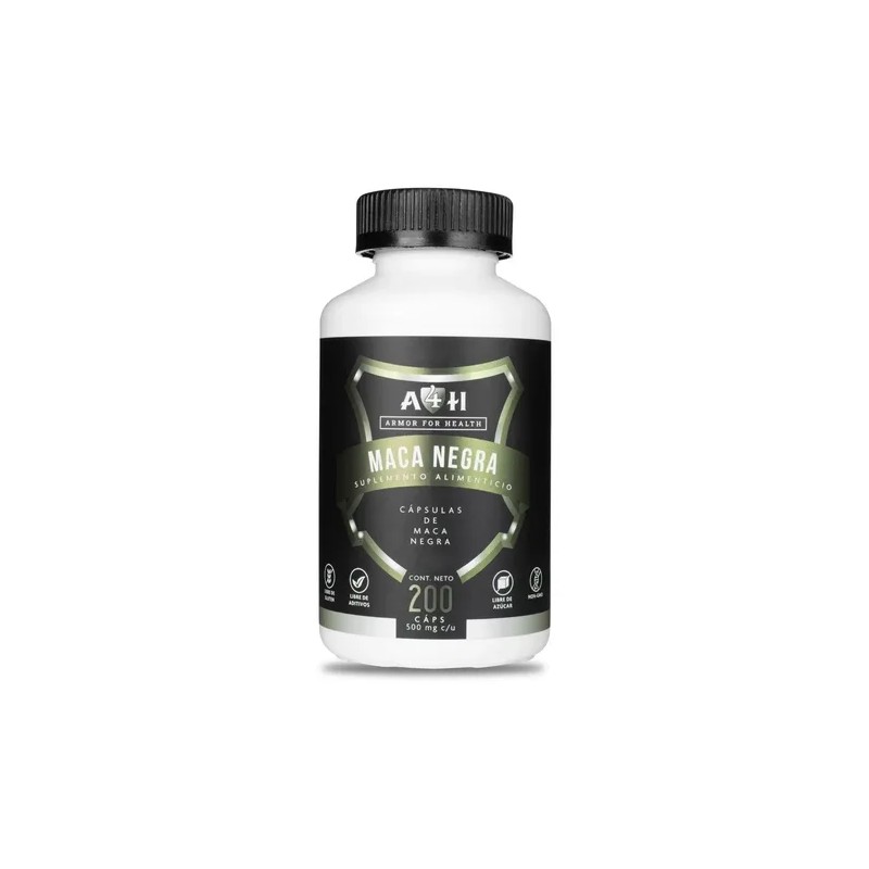 Envío Suplemento Maca Negra Premium 200 Cáps 500mg A4h