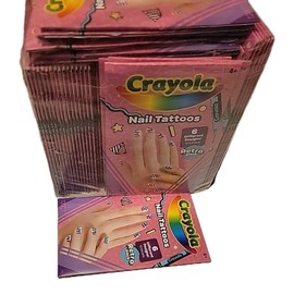 Crayola nail tattoos for kids Retro Pack 120 - 144  Random 6 Desings 12 Sets