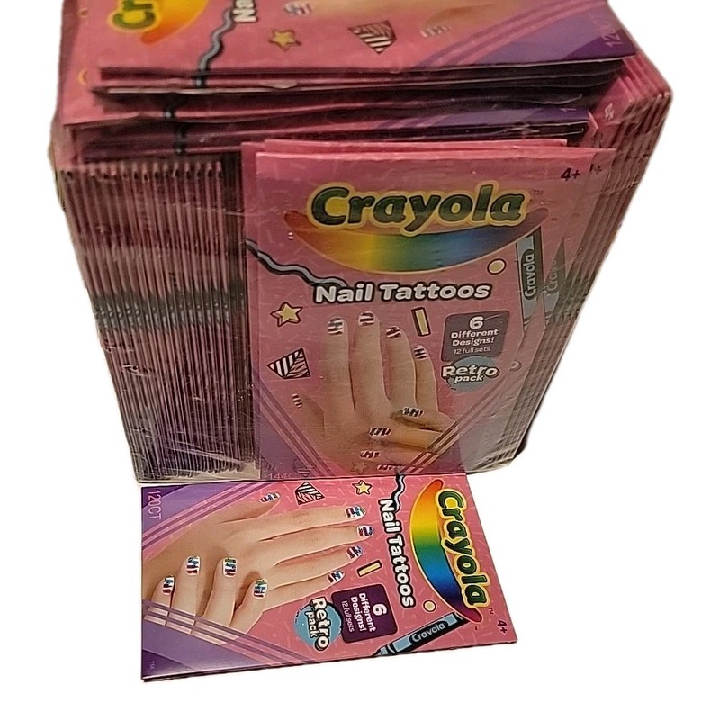 Crayola nail tattoos for kids Retro Pack 120 - 144