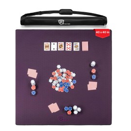 Feltectors Board Game Mat 40 x 40 inches, Table Cover for Mahjong, Poker, Playing Cards, Tile Games, Dominoes, and RPG - Neoprene Gaming Playmat (Burgundy, 40 x 40)