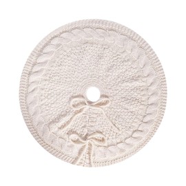 GARENDE 18 Inches Christmas Tree Skirt Decorations Tree Rug Xmas Tree Skirt for Hotel Home, White