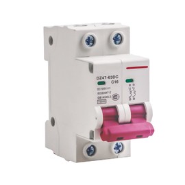 DC Circuit Breaker Isolator Circuit Breaker: 1000 V Circuit Breaker, Mini Circuit Breaker, PV Isolator Switch, Solar Isolator Switch for Solar Photovoltaic Systems DZ47-2P (16A)