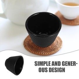 DECHOUS Cast Iron Tea Cup Coffee Cup Black Cast Iron Tea Cup Matcha Bowl Retro Tea Cup Vintage Cup Home Tea Set Storage Cup Office Iron Cup