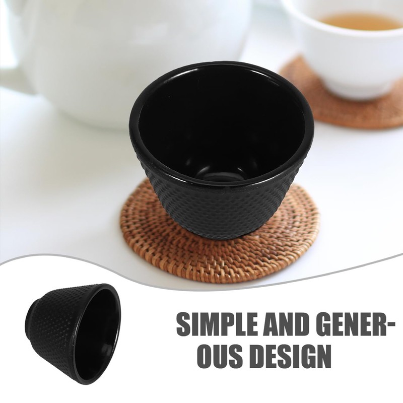 DECHOUS Cast Iron Tea Cup Coffee Cup Black Cast Iron