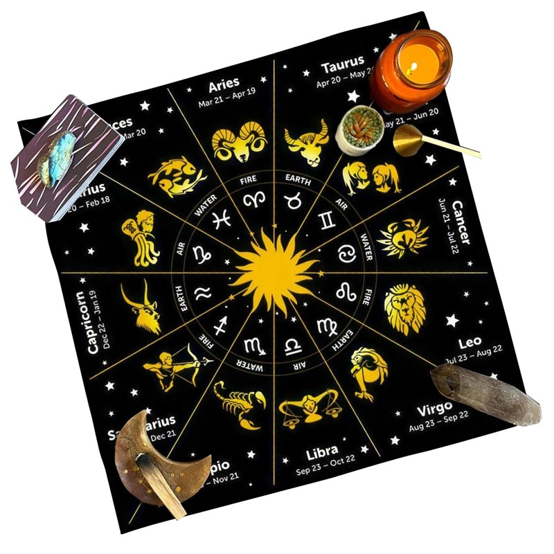 Tarot Table Cloth | 19.68x19.68in Square Velvet Tarot Tablecloth |