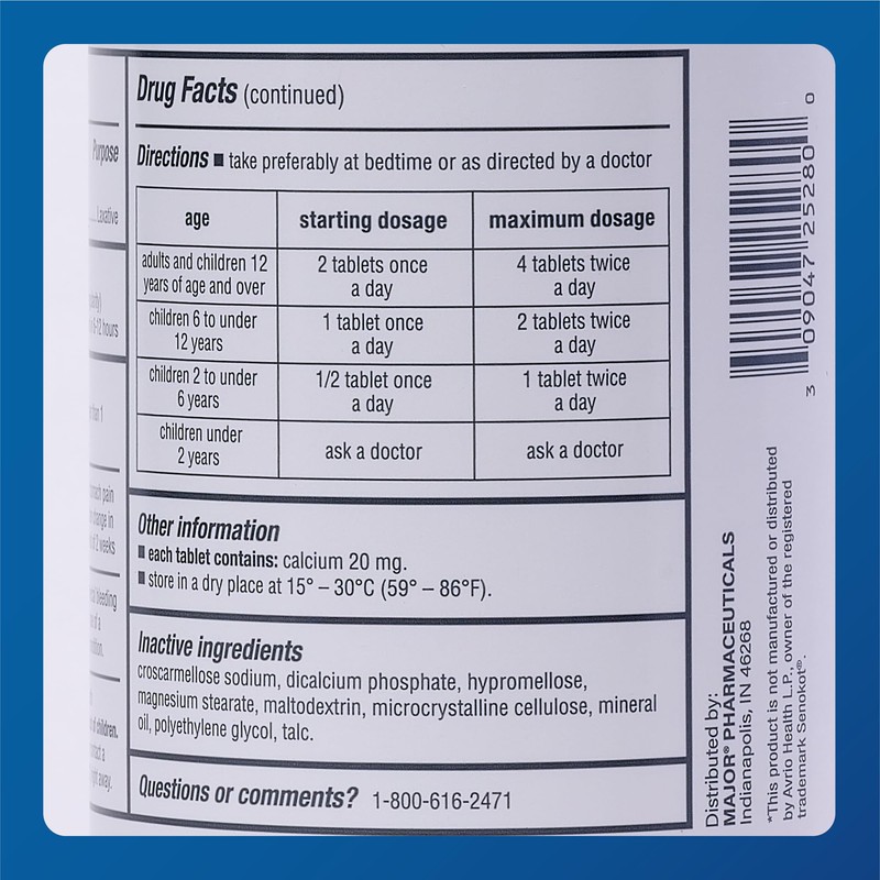 MAJOR Senna 8.6 mg Natural Vegetable Laxative Tablets - Made