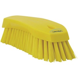 Vikan 38906 Stiff Scrub Brush, Polypropylene, Polyester Bristle, 8", Yellow