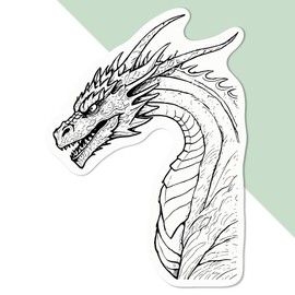 Medium 100mm 'Lair Guarding Dragon' Permanent Sticker Decal for Cars/Windows/Bins/Walls etc (DW00118673)
