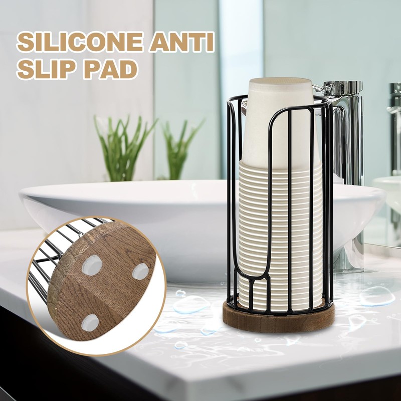 Heightened Rural Style Bathroom Cup Dispenser, Small Disposable Paper Cup