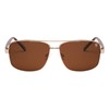 Khan Breakout - Polarized Lightweight Rectangular Aviators Sunglasses (Demi)