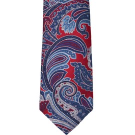 tiemart Regent Morris Neckwear Silk Necktie (Crimson Red Sergeant Paisley)