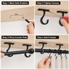 Soyinht 6PCS Curtain Pole Brackets, 8.3cm Black Metal Holders with