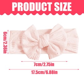 OUDQFCJ Baby Girl Headbands, Stretchy Knitted Bow with Wide Edge, Newborn, Toddler, Hairbands and Bows, Children's Hair Accessories, Soft (Pink)