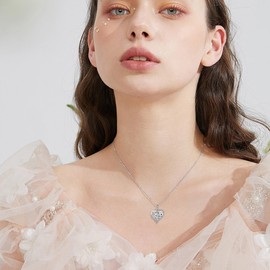 VENACOLY Angel Wings Urn Necklace for Ashes Sterling Silver Cremation Pendant Memorial Mother's Day Jewellery for Women Mum