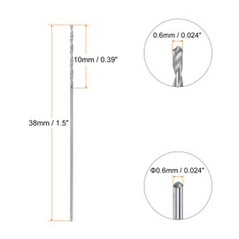 HARFINGTON 4pcs Solid Carbide Drill Bits 0.6mm C3/K10 Tungsten Carbide Precision Mini Micro Straight Shank Twist Drill Bit for Stainless Steel Metal Plastic Wood