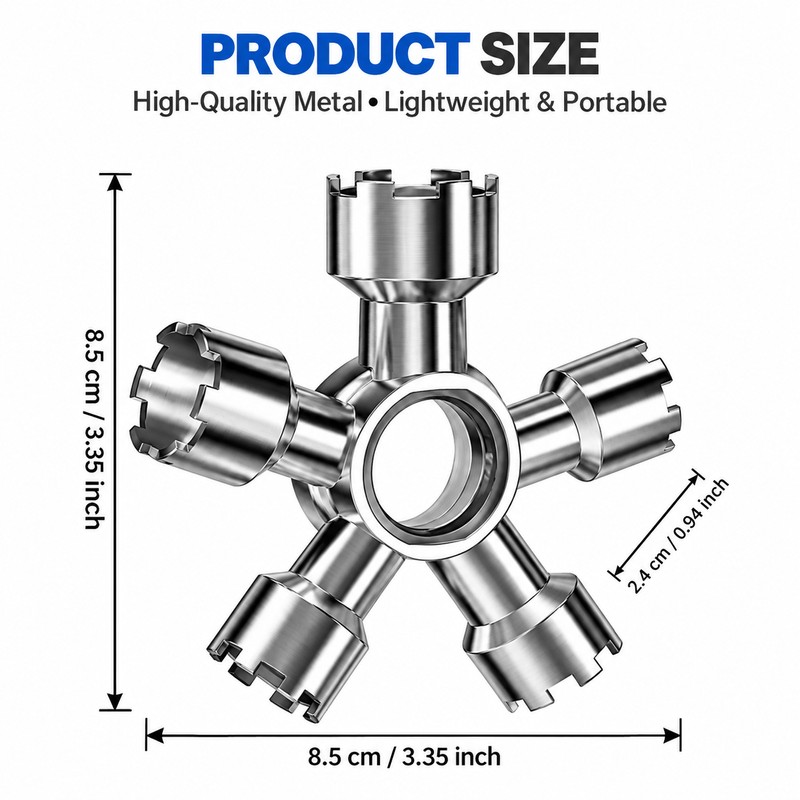 10-in-1 Faucet Aerator Wrench for Removal – Carbon Steel M16.5–M28