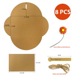 8 Pieces Dried Flower Greeting Cards, Postcard Envelopes, Decorative Vintage Greeting Cards, Creative DIY Greeting Cards for Holiday Blessings, Invitations and More