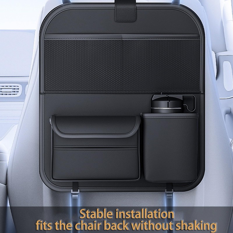 Ycpasta Foldable Car Table for Backseat Headrest with Big Pockets