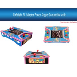 UpBright 5V AC/DC Adapter Compatible with Arcade1Up MSP-C-20300 Ms. Pac-Man PAC-C-22920 01812 1812 Galaga Head To Head CounterCade Pacman Counter-Cade 2 Player Tabletop Machine Arcade 1up Power Supply