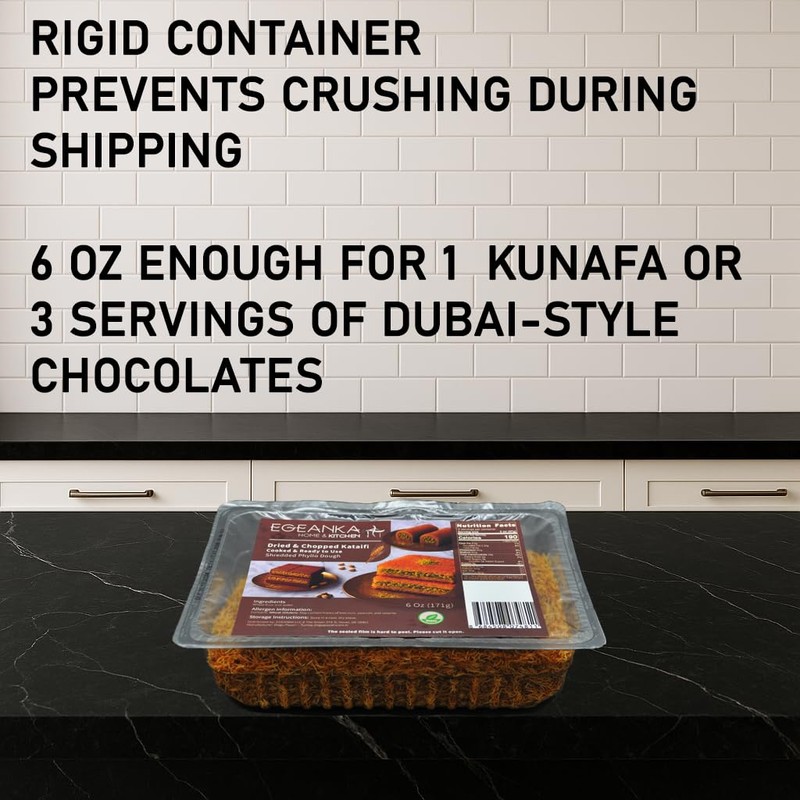 Egeanka Kataifi Shredded Phyllo Dough for Kunafa, Dubai Chocolate, and