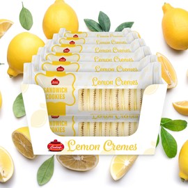 Carley's Sandwich Cookies, Lemon Creme, Perfect Lunch Box or On-the-Go Snacks, Dessert Sweets, Snack Food Gifts, Kosher Certified, Sweet Treats, Nut-Free, 3.5 Oz Snack Packs, Pack of 12