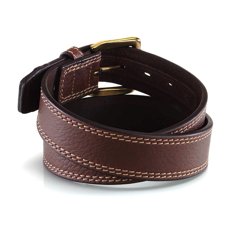 ARIAT Belt Pebble Grain Double Stitch Brown 40