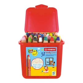 Multi-Talented Pencil - STABILO Woody 3 in 1 - Pack of 38 - Assorted Colours with 3 x sharpeners