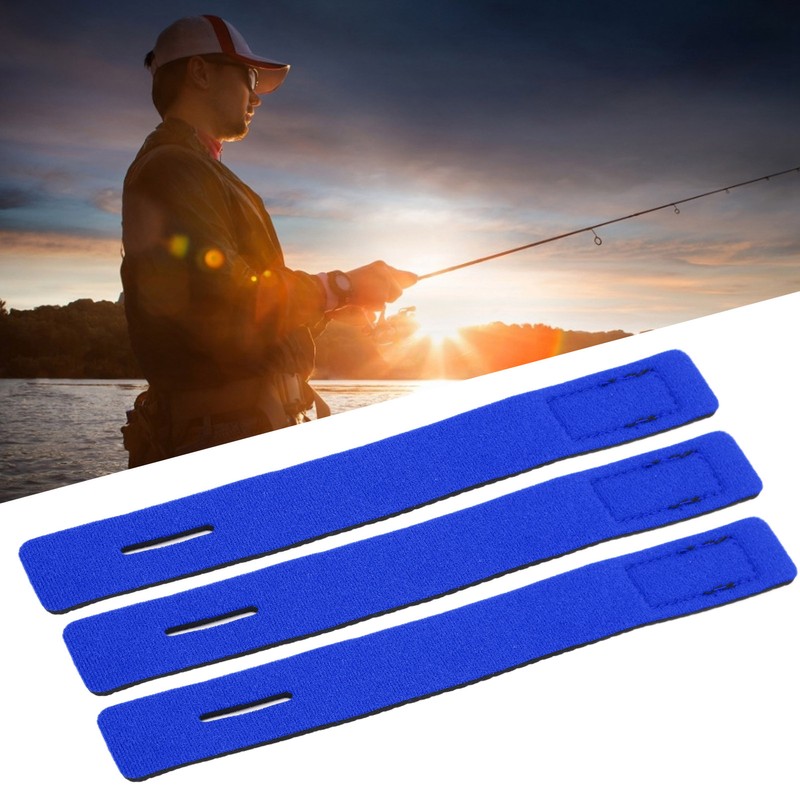 100Pcs Fishing Rod Tie Strap Pole Fixing Band Rod Elastic