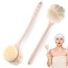 2-Pack Pink Double Sided Bath Brush with Soft Bristles and