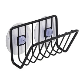 Toplife Kitchen Sink Suction Holder for Sponges, Scrubbers, Soap (Black, Set of 2)