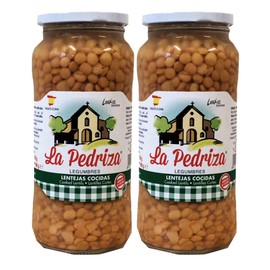 Spanish Pardina Lentils - Lentejas Source of protein and fiber - 2x 560gr jar