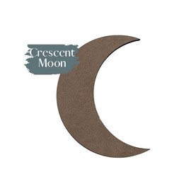 Thick Crescent Moon Cutout | Moon Wood Cutout | Acrylic Moon Shape | Wood Ceiling Decor | Moon Ceiling Wall Art | Kids Room Decor | DIY (MDF, 6.5")