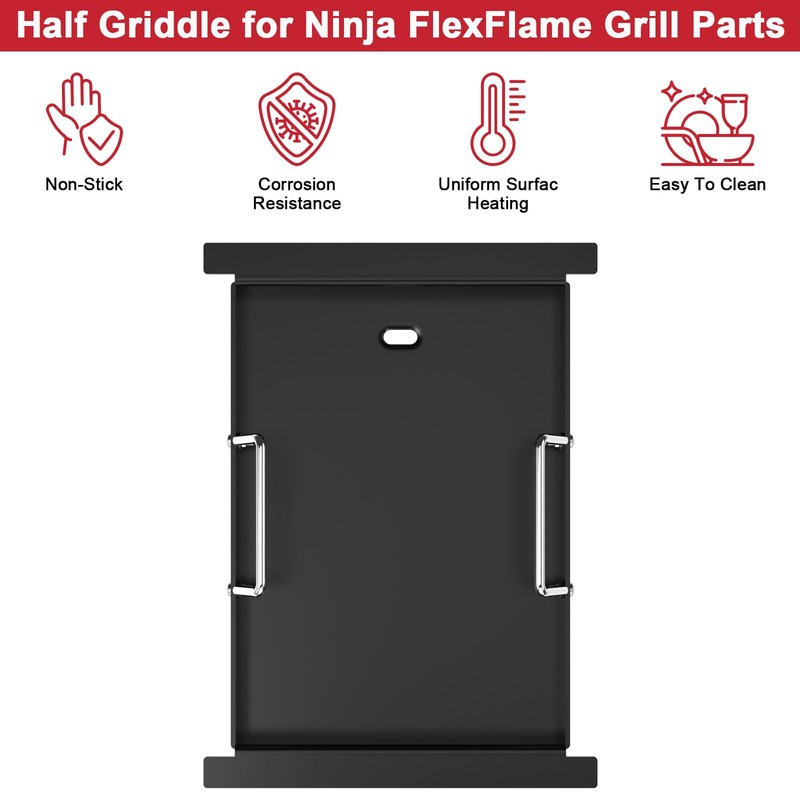 Griddle Plate for Ninja FlexFlame PG300 Grills, Nonstick Half Griddle