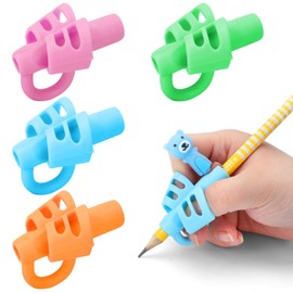 BUSHIBU Pencil Grips for Kids Handwriting, Toddler Pencil Grip, Pen Grips Trainer for Beginners Preschoolers Kindergarten Children(4 PCS)