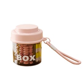 Auriselle Medikamentenbox Kleine Tablettenbox mit 4 Fächern Rund und Tragbar Medikamentendose Klein für Reise und Alltag Tabletten Aufbewahrung in Pillendose, Ideal für Wochendispenser, Rosa