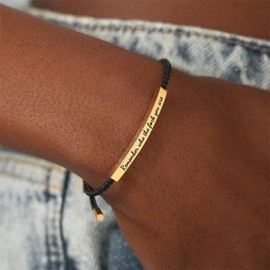 Long tiantian Remember Who The F You Are Bracelet Dont Let The Hard Days Win Bracelet Motivational Bracelet for Women Braided String Inspirational Gifts for Christmas